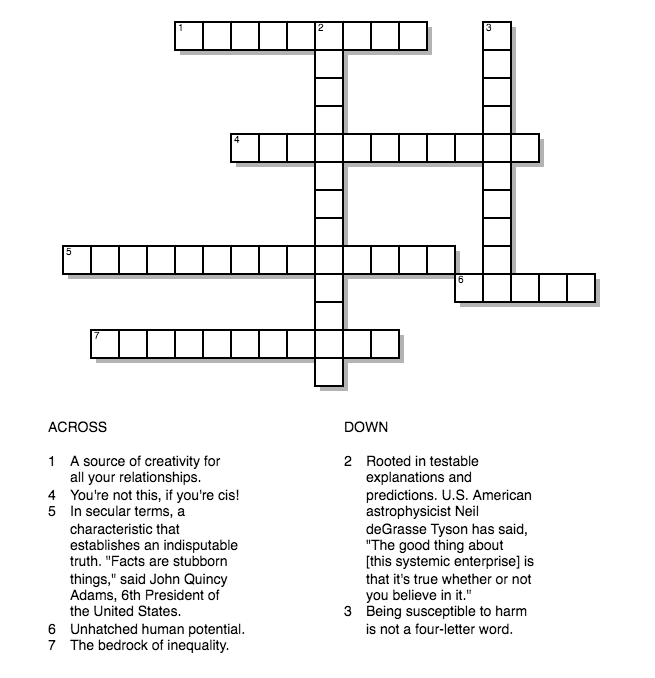 Seven Words A Crossword Puzzle EngageBetween