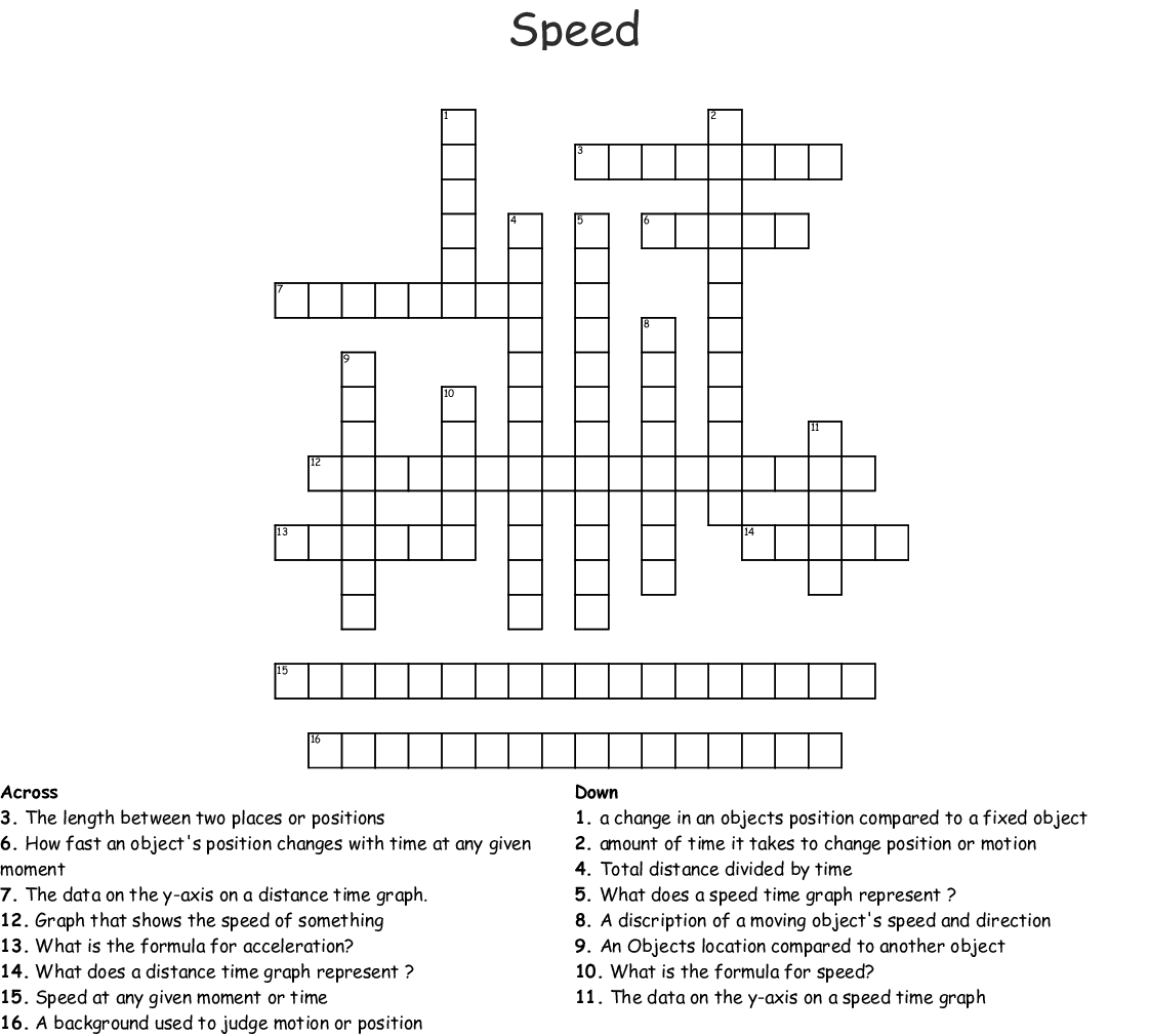 Speed Motion Word Search WordMint