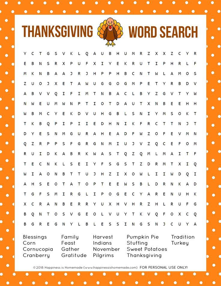 Thanksgiving Word Search Printable Free Printable 