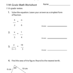 11th Grade Math Review Worksheet Free Printable Educational Worksheet