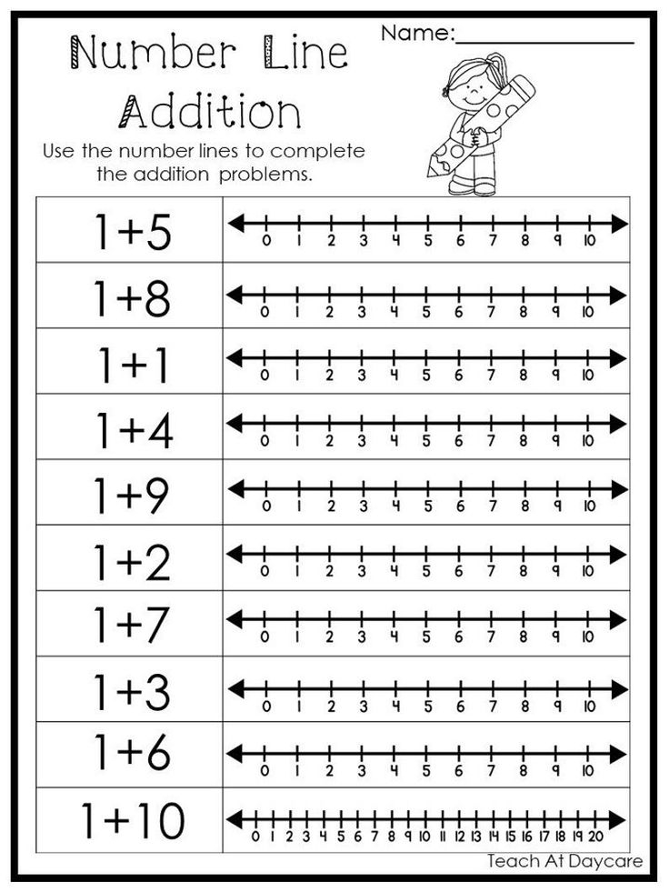 15 Printable Number Line Adding Worksheets Numbers 1 10 Preschool 1st 