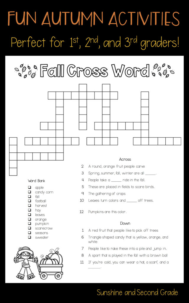 3rd Grade Crossword Puzzle For Grade 3 How To Do This