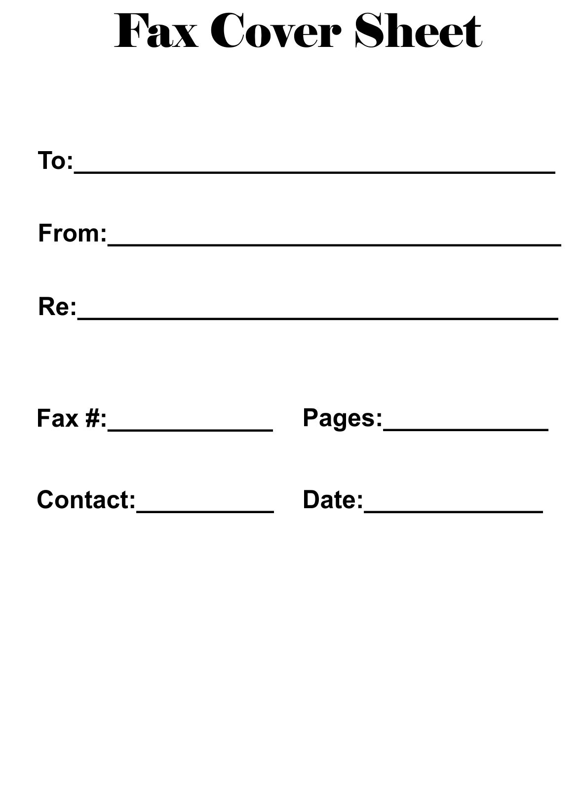 4 Printable Blank Fax Cover Sheet Template PDF FREE
