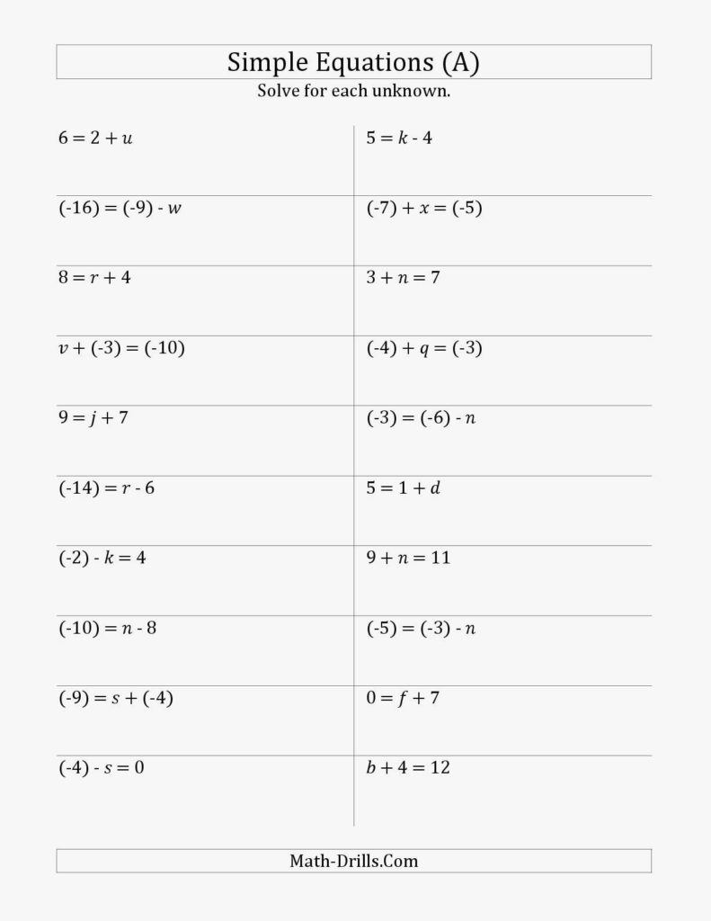 51 New Of Pre Algebra Worksheets Pictures Db Excel