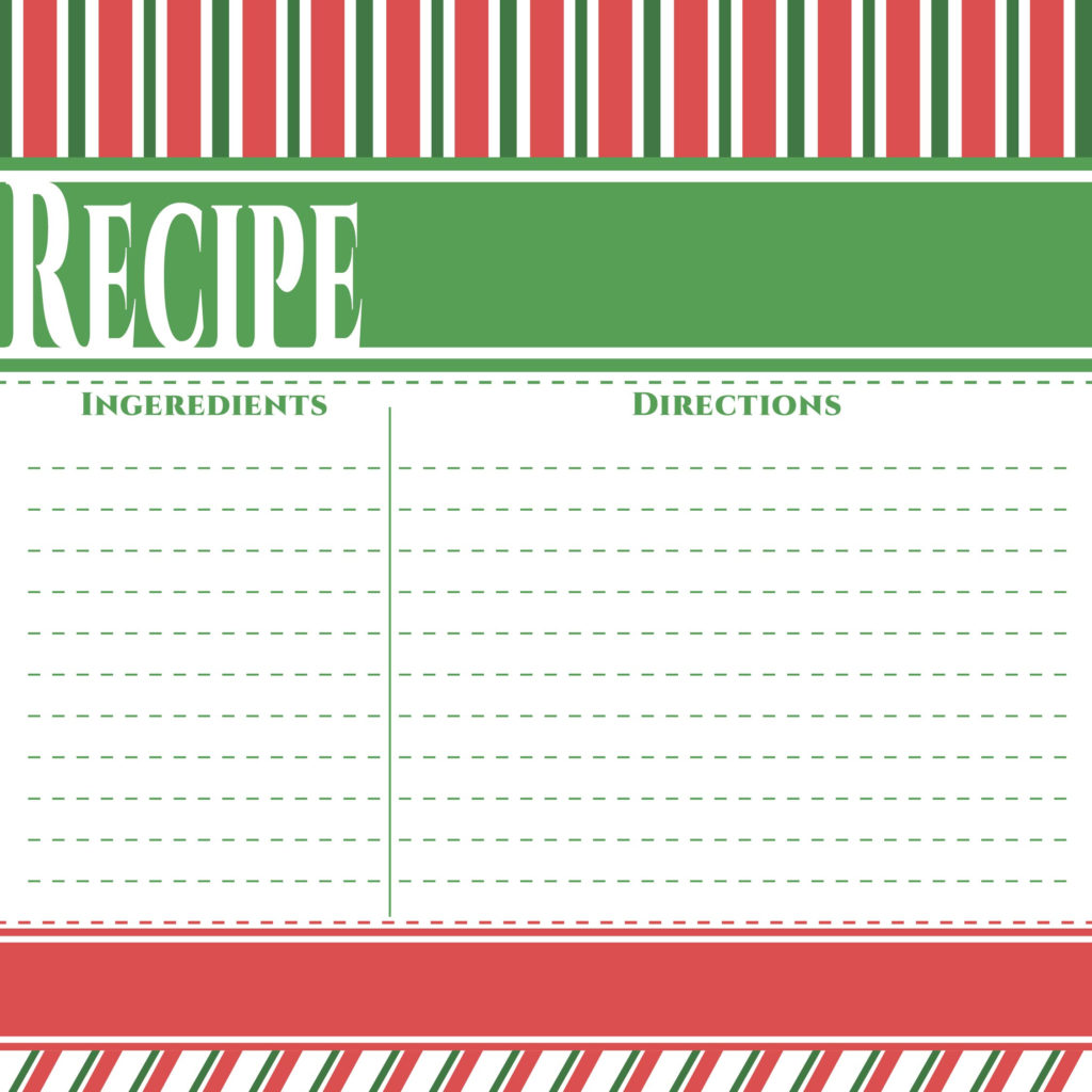 6 Best Customizable Printable Christmas Recipe Card 