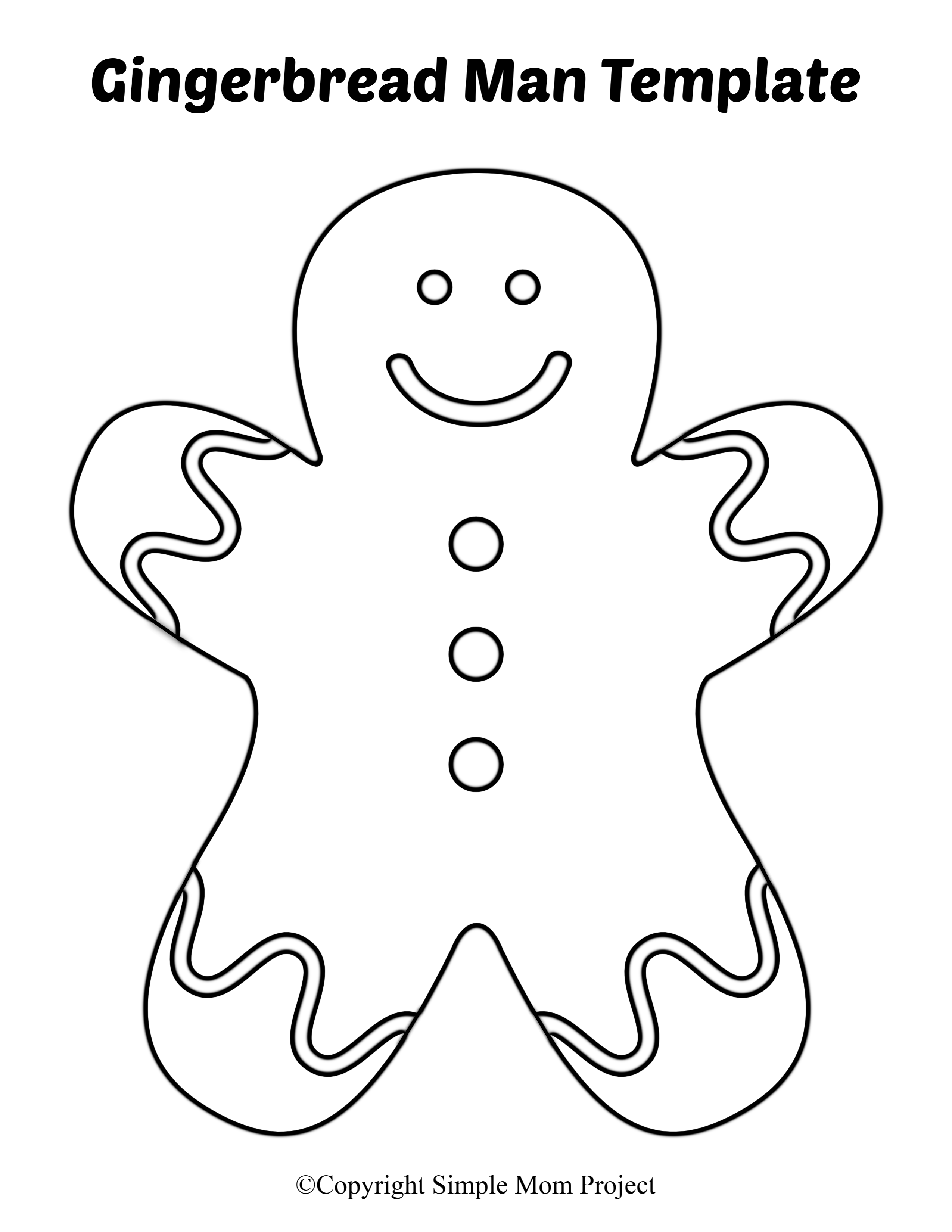 8 Free Printable Large And Small Gingerbread Man Templates 