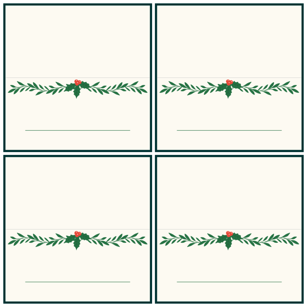 9 Best Printable Christmas Place Cards Printablee