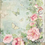 A4 Rice Paper Vintage Rose Garden Decoupage Paper Floral With