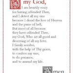 Act Of Contrition English Catholic Prayer Card Printable Etsy