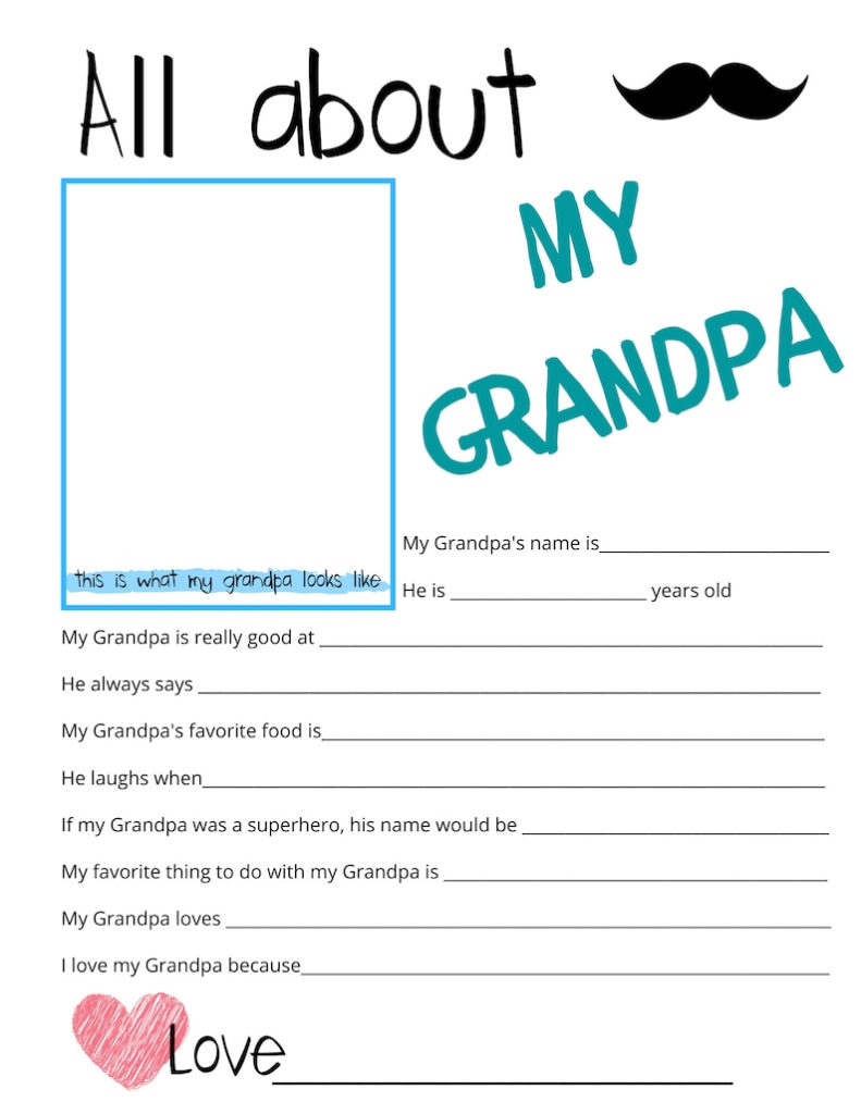 All About My GRANDPA Questionnaire Printable Survey Fill Etsy