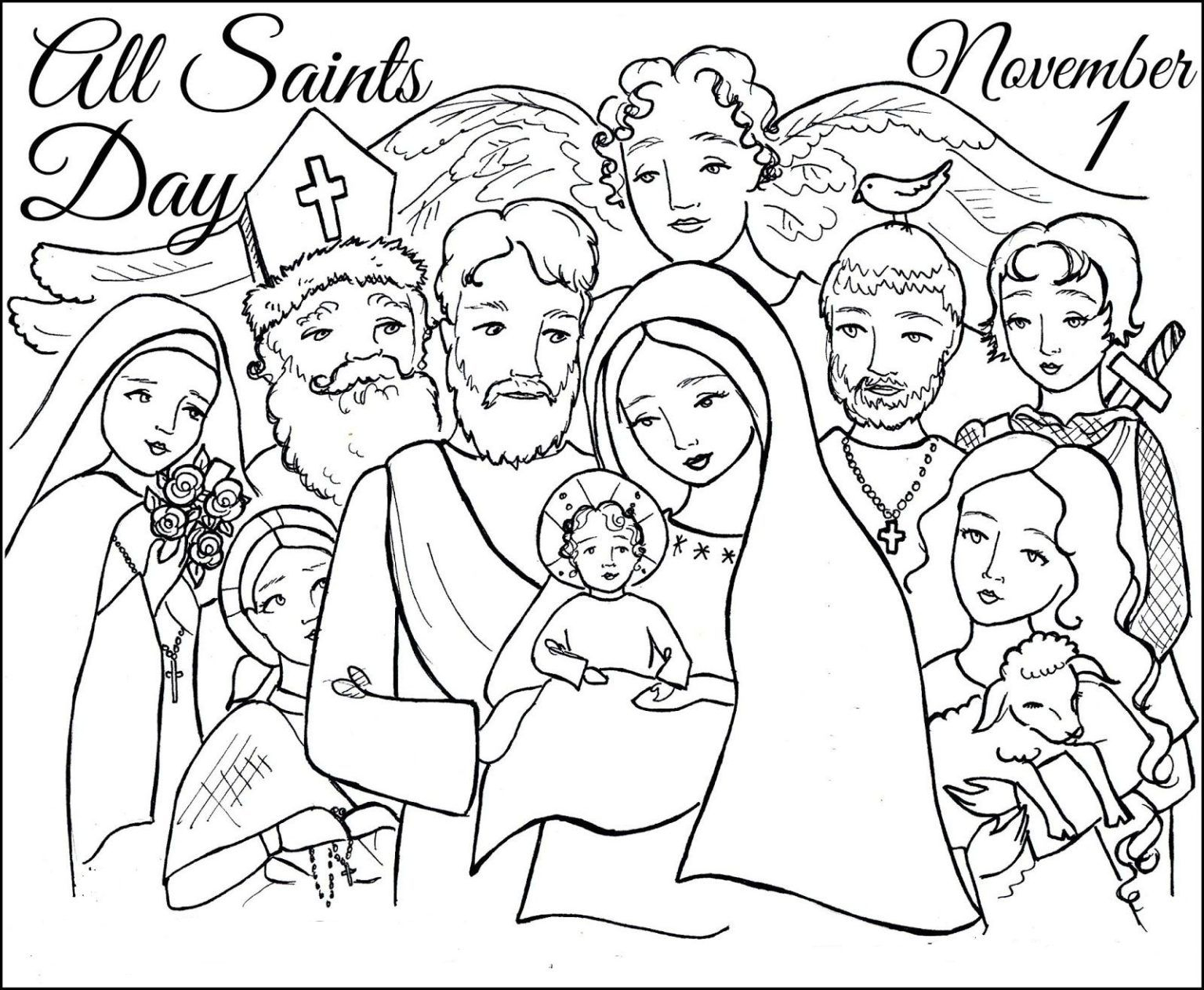 All Saints Day Coloring Page Activity Shelter In 2020 Saint 