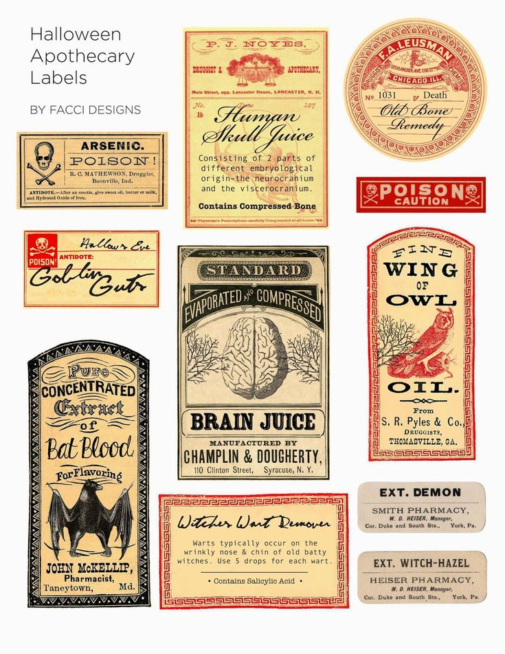 Apothecary Jars And Free Printable Labels Halloween Apothecary Labels 