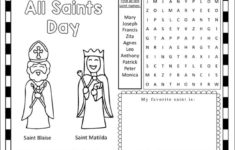 Awesome And Free All Saints Day Activity Sheet Printable