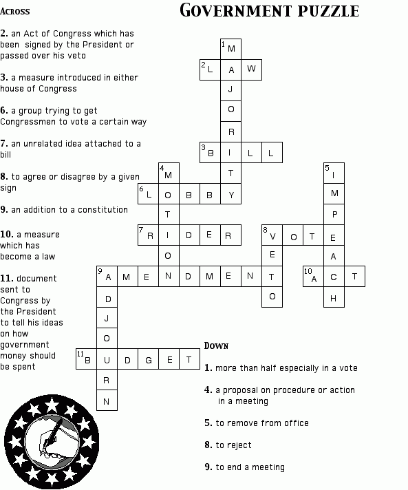 Bestseller United States Government Crossword Puzzle Answer Key