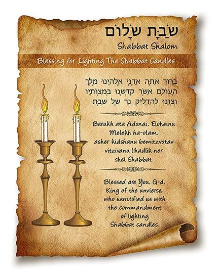 Blessing For Lighting The Shabbat Candles Learn Hebrew 