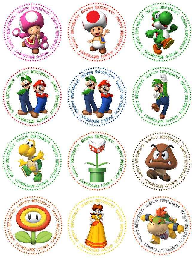 Bountiful Blessings More Cupcake Toppers Mario Bros Party Super 