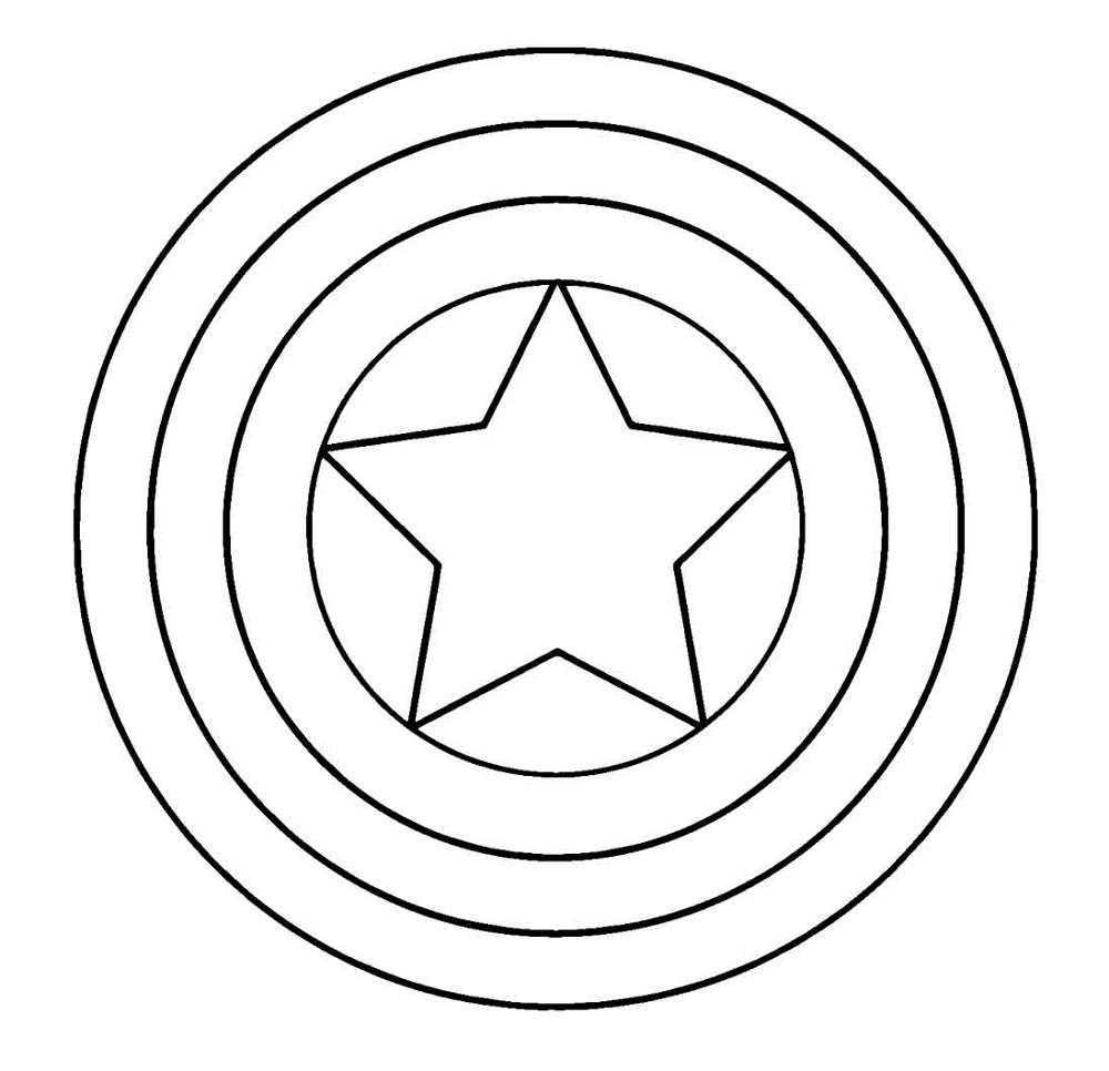 Captain America Shield Coloring Page For Kids Captain 