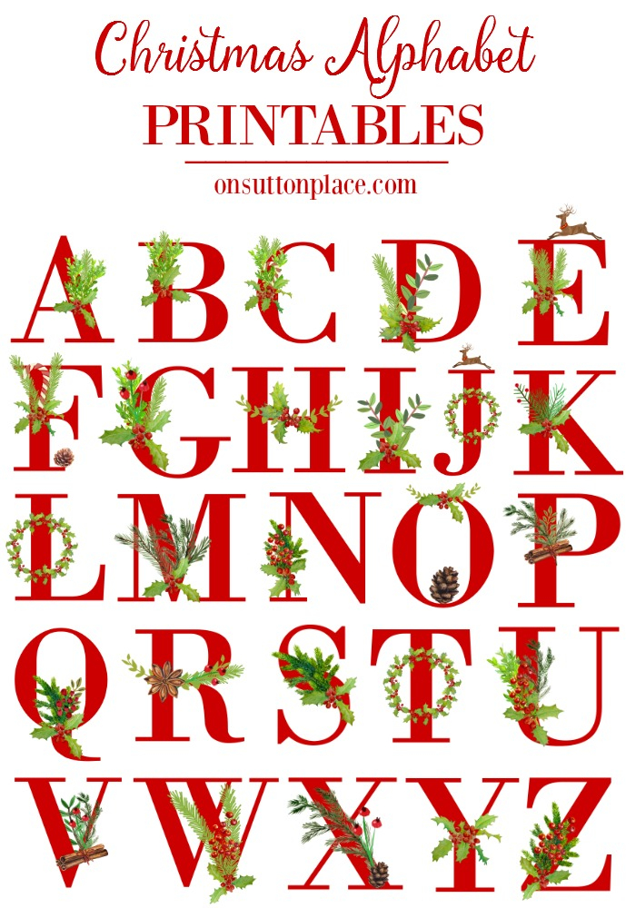 Christmas Alphabet Printables On Sutton Place