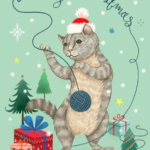 Christmas Cat Christmas Card Greetings Island