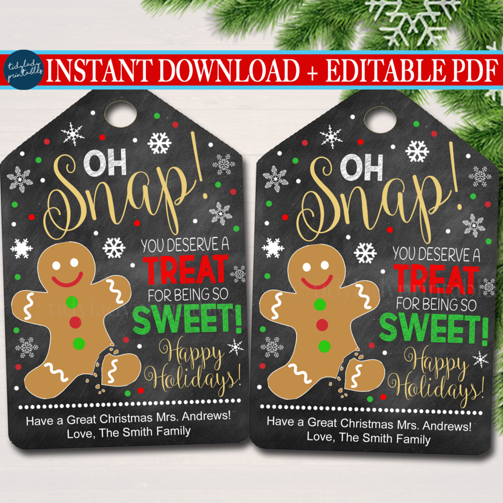 Christmas Cookie Gift Tag Sweet Treat Holiday Bakery 