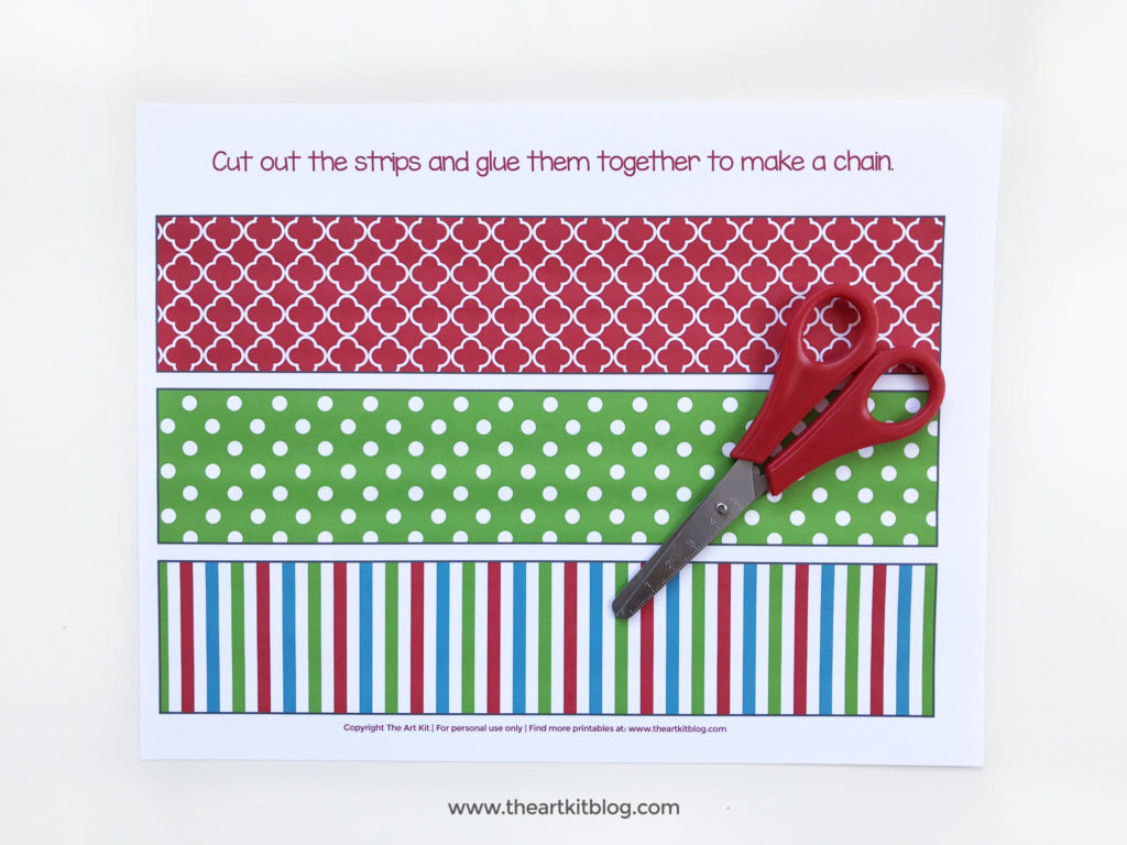 Christmas Countdown Chain Free Printable The Art Kit