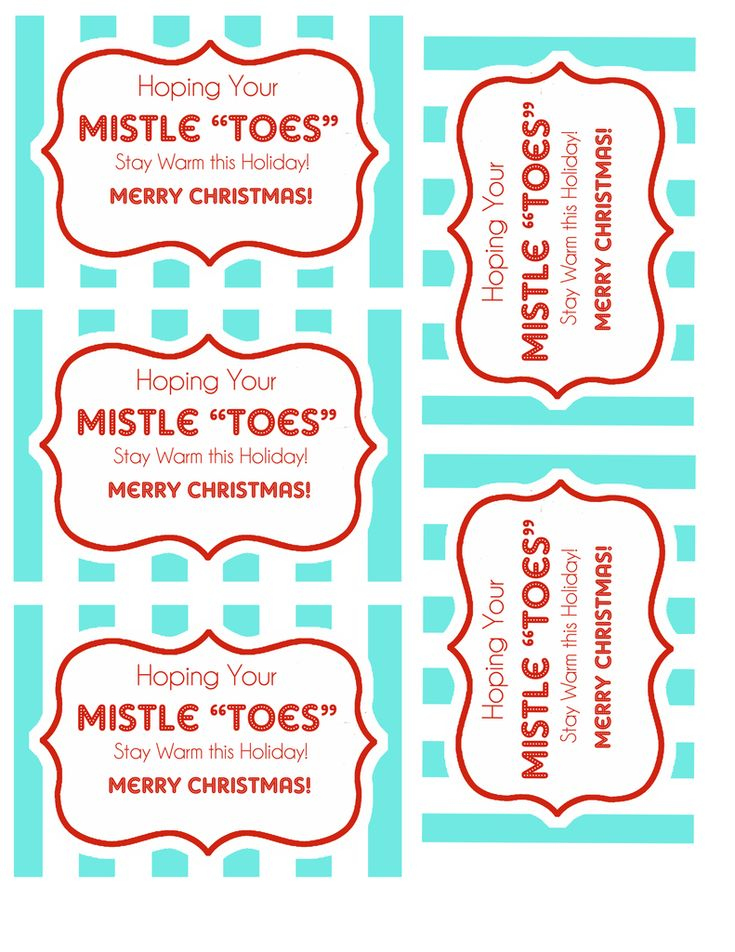 Christmas Socks Gift Holiday Gift Tags Printable 