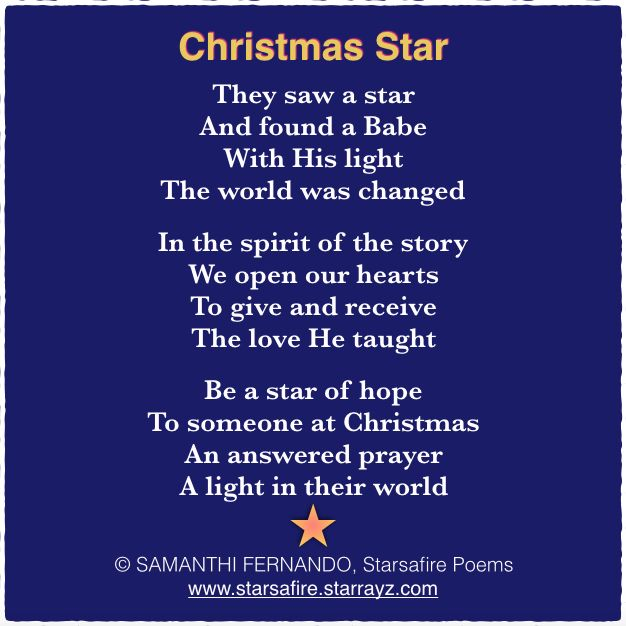 Christmas Star Christmas Star Christmas Poems Poems About Stars