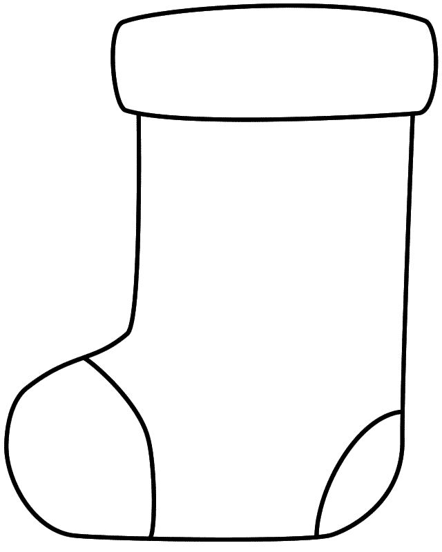 Christmas Stocking Paper Craft Black And White Template