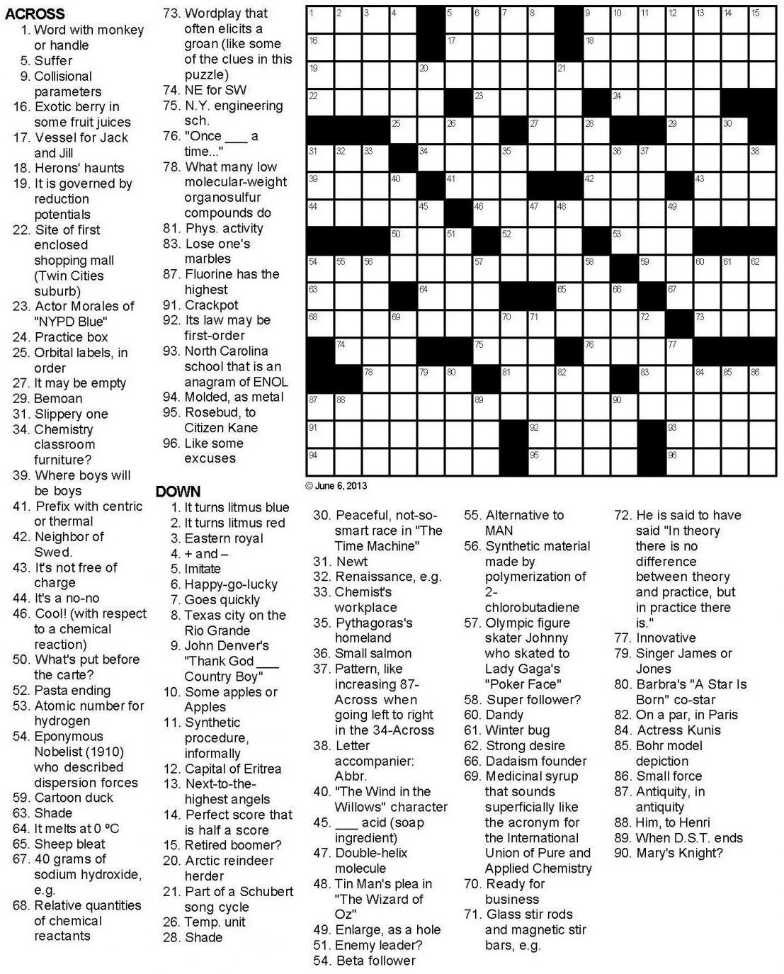 Crossword Puzzle Printable High School Printable Crossword Puzzles