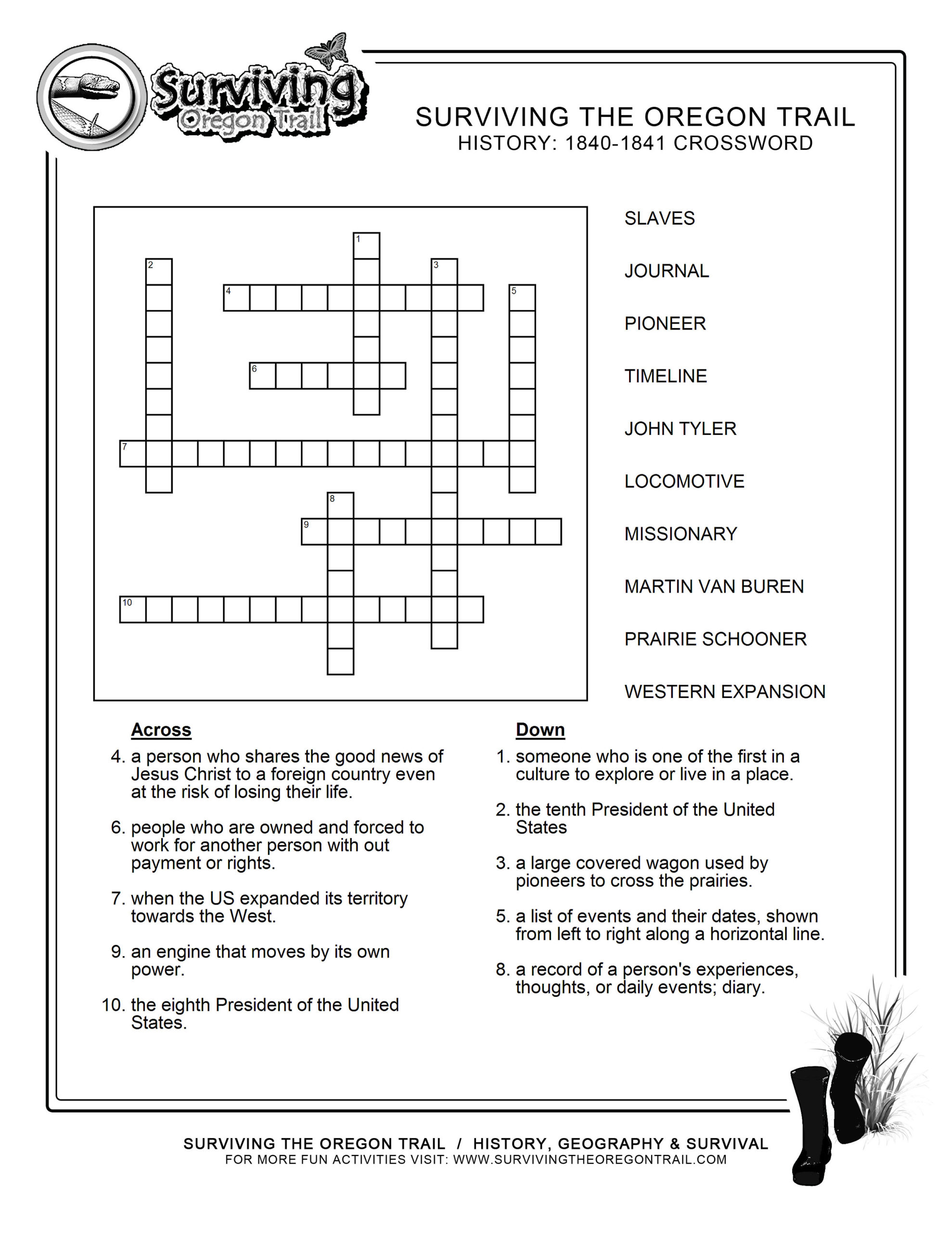 Crossword Puzzles Printable 6Th Grade Printable Crossword Puzzles