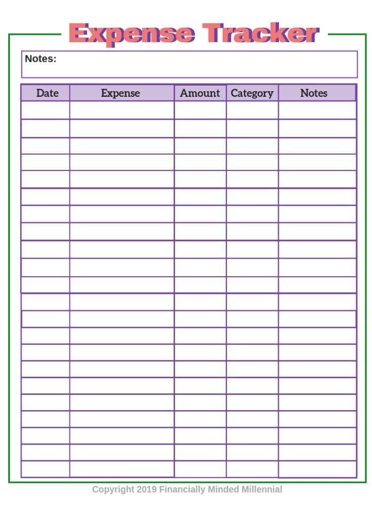 Cute Free Printable Expense Tracker To Add To Your Budget Binder 