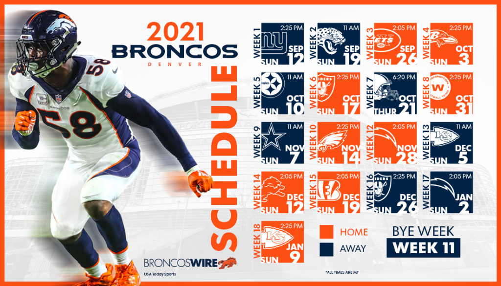Denver Broncos Schedule Dates TV Networks Set For 17