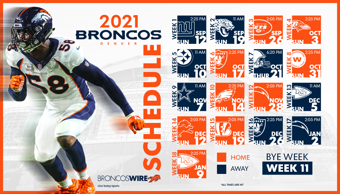 Denver Broncos Schedule Dates TV Networks Set For 17 