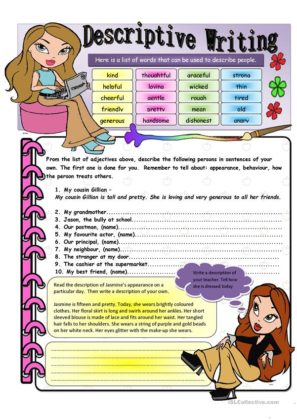 Descriptive Writing English ESL Worksheets For Distance Learning And 