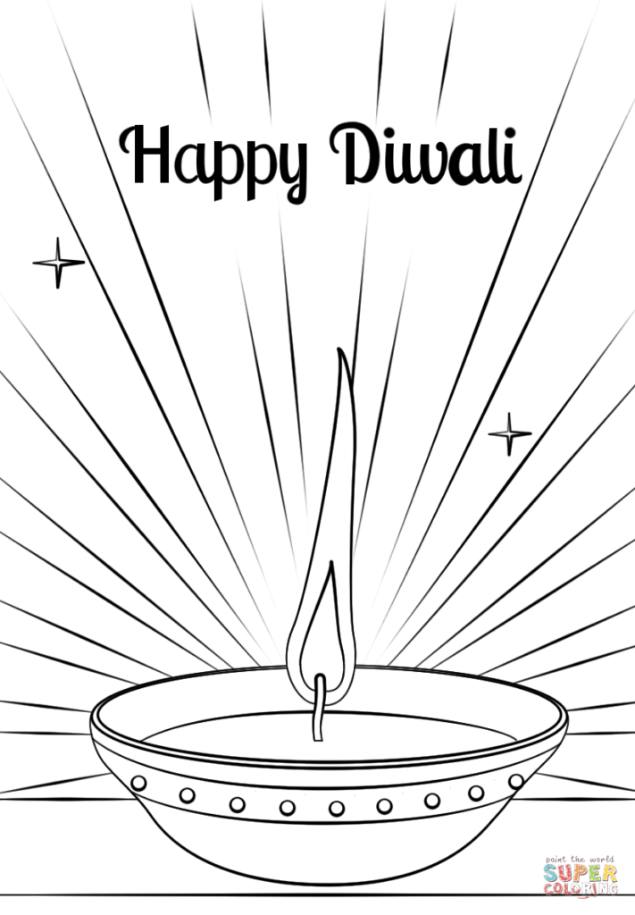 Diwali Diya Coloring Page Free Printable Coloring Pages