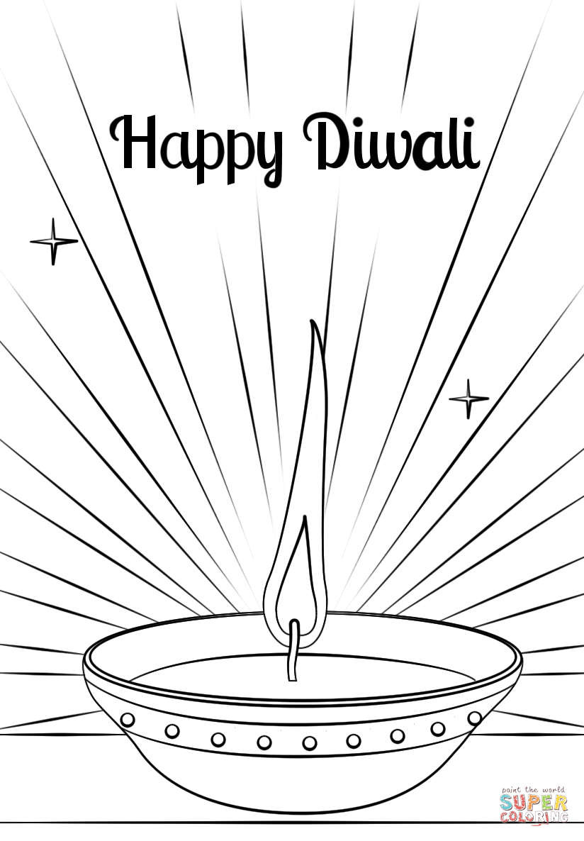 Diwali Diya Coloring Page Free Printable Coloring Pages