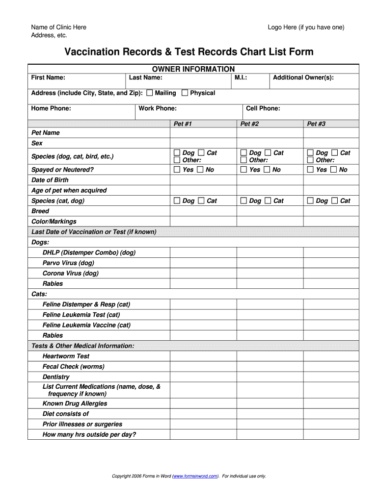 Dog Vaccination Record Printable Pdf 2020 Fill And Sign Printable 