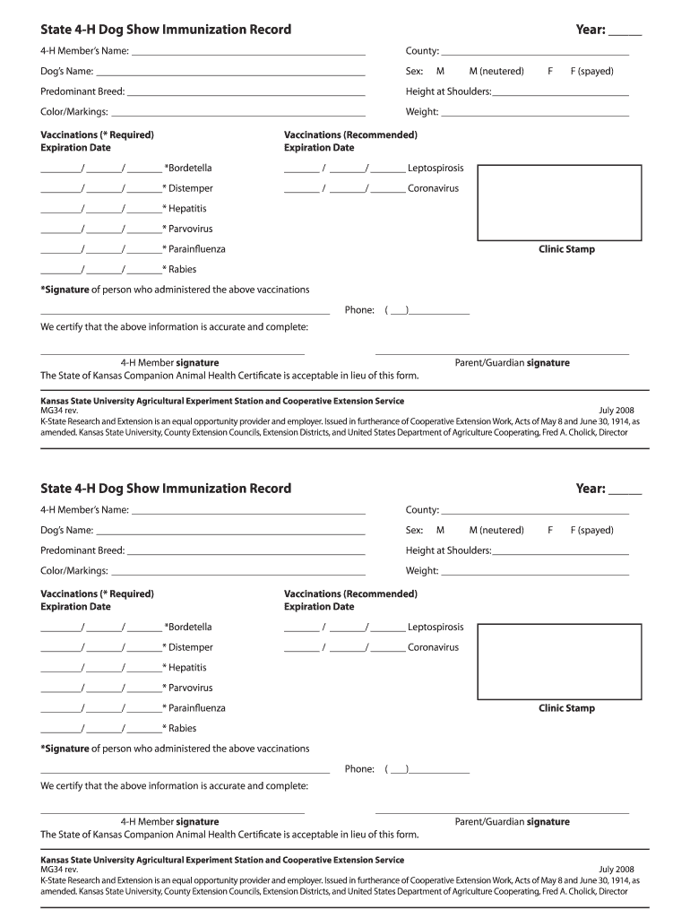 Dog Vaccination Record Printable Pdf Fill Out And Sign Printable PDF
