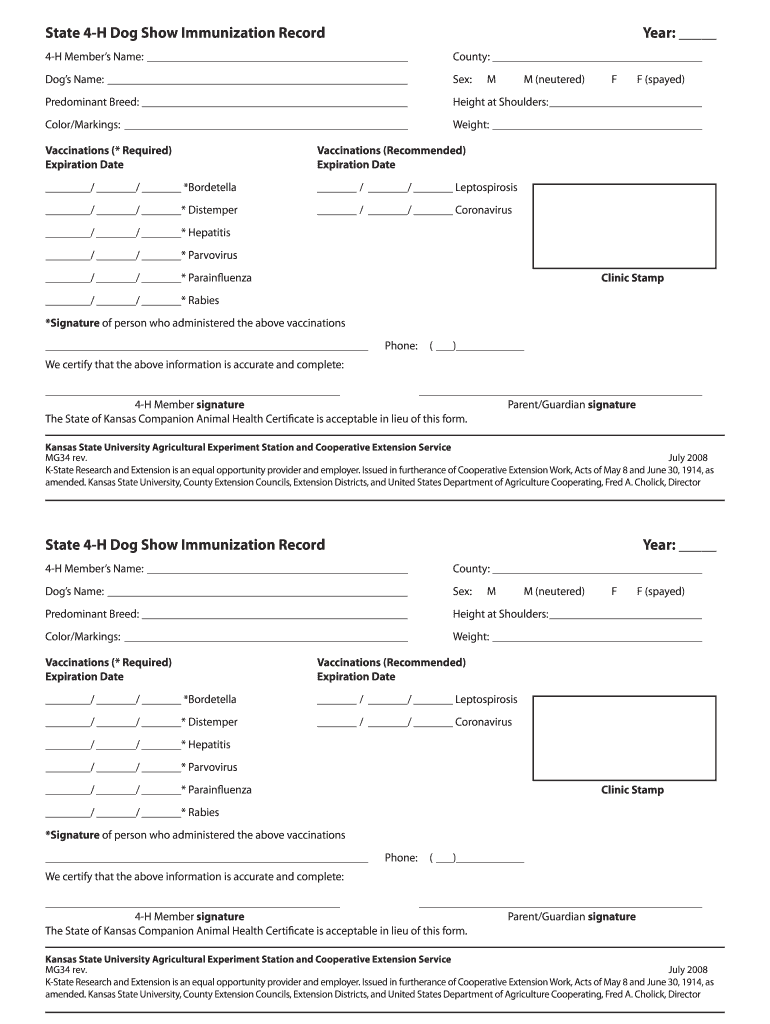 Dog Vaccination Record Printable Pdf Fill Out And Sign Printable PDF 