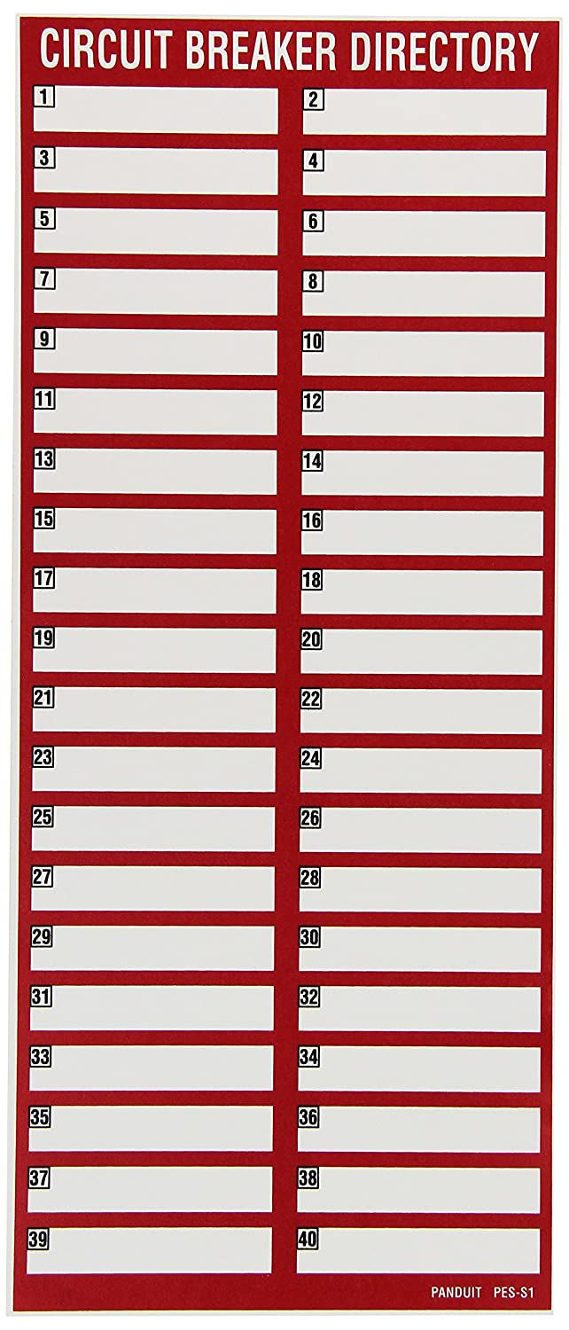 Electrical Panel Label Template Addictionary