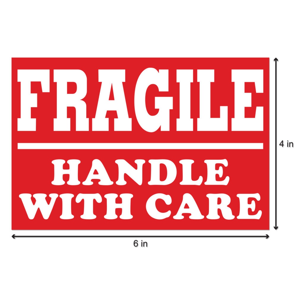 Extra Large Vinyl Fragile Stickers Please Handle With Care Self