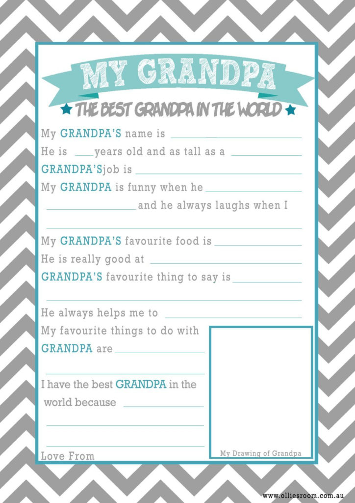 Father S Day Printable All About Grandpa Questionnaire Etsy Father