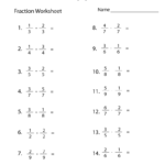 Fraction Practice Worksheet Free Printable Educational Worksheet