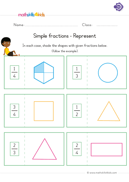 Fraction Worksheets For Grade 1 PDF 1st Grade Printable Fractions 