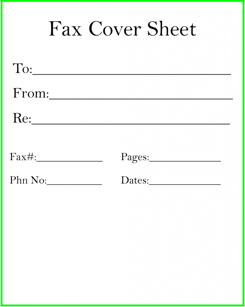 Free Blank Printable Fax Cover Sheet Template In PDF