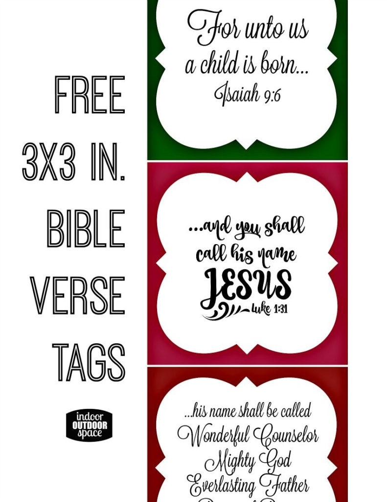 Free Christmas Bible Verse Printable Tags By Shalana Christmas Verses 