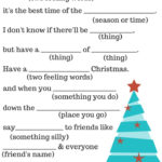 FREE Christmas Printables Activity Placemat Fill In The Blank Story