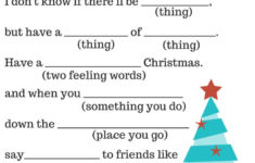 FREE Christmas Printables Activity Placemat Fill In The Blank Story