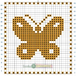 Free Pattern Filet Crochet Butterfly Motif Chart Stitches N Scraps