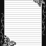 Free Printable Black And White Butterfly Stationery In JPG And PDF